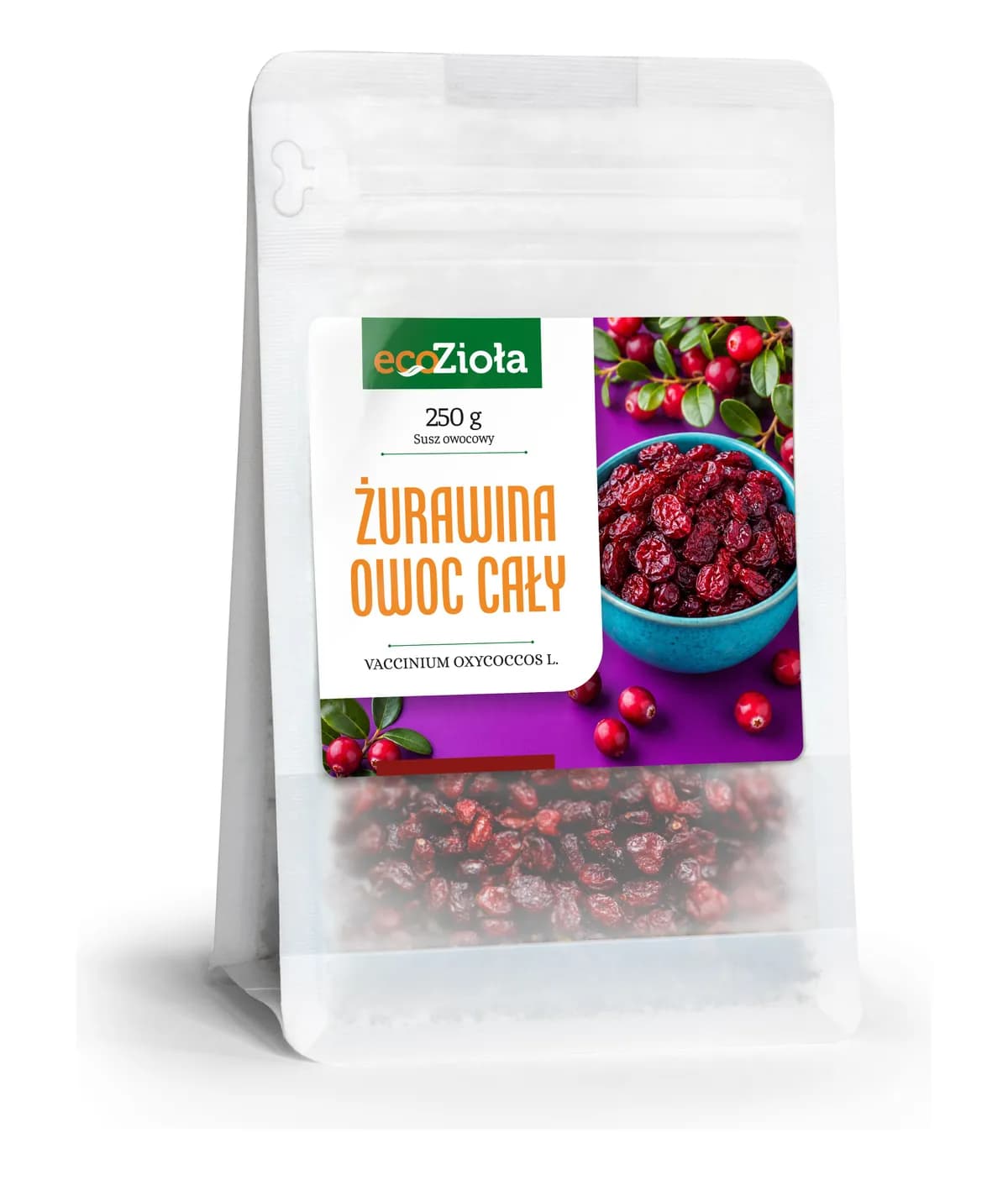 ŻURAWINA SUSZONA OWOC CAŁY 250 g